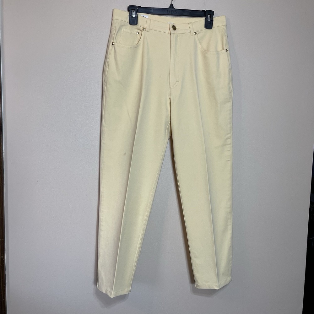 Escada Sport Jeans Women's 42 Straight Leg Stretch Pants Classic‎ Yellow Italy